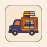 Book delivery truck illustration